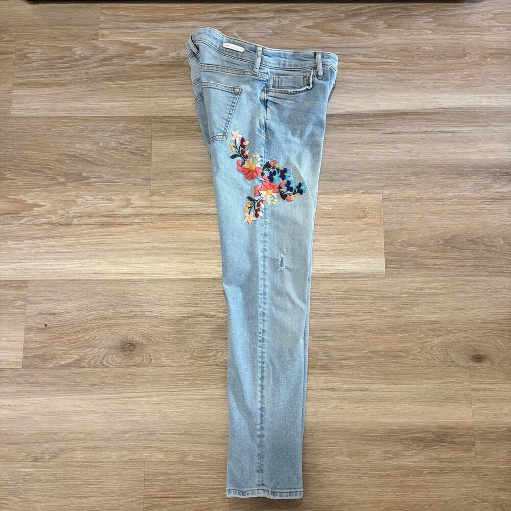 Pilcro & The Letterpress | Mid Rise Light Wash Embroidered Denim Size 26 - Picture 14 of 16